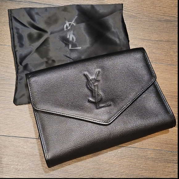 Vintage YSL Black Leather Clutch - Picture 15 of 16